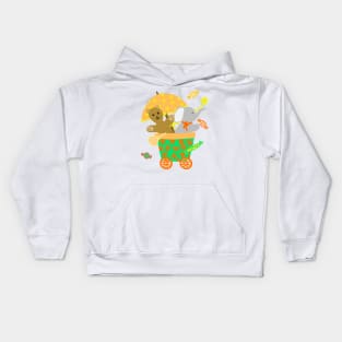 Teddy bear and elephant tossing candies Kids Hoodie